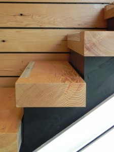 Stairs from reclaimed wood - detail